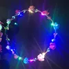 8 Colors Flashing LED Strings Glow Flower Crown Headbands Light Party Rave Floral Hair Garland Luminous Wreath Wedding Flowers Girl Kids Toys T1104A