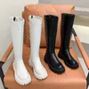 Laarzen 2021 dames schoenen dikke hakken platform knie high pu lederen slanke lange moderne zip dame botas mujer