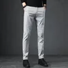 Men's Pants Autumn Men 2021 Casual Trousers Work Skinny Chino Daily Wear Solid Color Spandex Brand