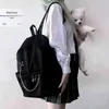 Canva Y Demo Harajuku Pup Plecak Preppy Style Hollow Out Circles Łańcuchy Czarna torba Techwear 202211