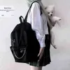 Canva Y Demo Harajuku Punk Mochila Estilo Preppy Oco Out Círculos Correntes Bolsa Preta Techwear 202211