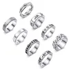 Ring Figet Spinner Rings for Women Men Rostfritt stål Rotera ly spinning Anti Stress Accessories smycken gåvor237s