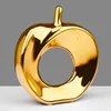 Creative Ceramic Gold и Silver Hollow Apple Орнаменты Nordic Современные Украшения Дома Настольные Ремесла Рождественские Искусства Статуэтки 211108