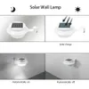 أضواء LED LED مزروعة بالطاقة الشمسية بالطاقة لسور سقف حديقة ساحة الجدار - أبيض دافئ