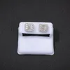 Fancy 18K Gold Plated Square Zirconia Brass Stud 925 Silver Post Earring