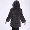 女性の毛皮のFaux 2021冬の高級ミンクコートフード付き女性厚い暖かいプラスサイズふわふわのジャケットレディースコート黒ピンク3xl