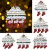 Harz personalisierte Strumpf Socken Familie von 2 3 4 5 6 7 8 Weihnachtsbaum Ornament kreative Dekorationen Anhänger DHL kostenlose Lieferung