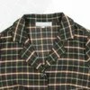 Dames Streetwear Turn Down Blouse Fashion Center Buttons Crop Top Tartan Cropped Fitted Blouse Harajuku Ropa Mujer 210520
