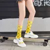 新しいヒップホップレターCCソケットコットン原宿面白いカワイイ女性ストリートウェアレトロなファッションインスケートボードハッピー男性女性の靴下Y1119