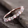 Beauty Pink Princess Luxury Alloy Fashion Jewelry Wedding Band Engagement Rings For Women Stainless Steel Rosegold Ring262S