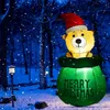 1,5 m ledat uppblåsbara julbjörn Uppblåsbara leksaker House Garden Giant Paddock Party Christmas Outdoors Home Ornament - US Plug