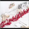 Ghirlande di fiori decorativi Forniture per feste festive Giardino domestico6Dot39Ft Ghirlanda rossa, Ghirlanda di bacche artificiali flessibili Decorazione per caminetto F