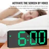 Digital Alarm Clock Lustro LED Night Lights Drzemka Wyświetlacz Time Desktop Lampa Home Decor 210804