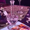 9 pouces verre rose Bong forme de coeur narguilé Shisha bécher Dab plate-forme fumer tuyau d'eau filtre barboteur avec receveur de glace