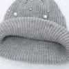 Gorro de punto para mujer con cuentas de perlas, gorro cálido para exteriores para otoño e invierno, gorros elásticos para mujer