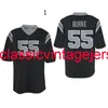 Сшитые мужчины Женские молодежные подростковые фильмы #55 Burke Football Jersey Emelcodery Custom XS-5XL 6xl