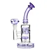 Importierte amerikanische Farbe lila Shisha gerade Fab Recycler Dab Rig 8,4 Zoll Glas Wasserpfeife Wabenstrahl Perc Öl Bubbler Banger