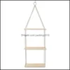 Decor Decor Gardenwall Decorative Shelf Household Wood Swing Hanging Rope Indoor Mounted Floating Shees Plant Flower Pot Outdoor Decoratio