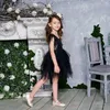 Plume Paillettes Filles Robe À Niveaux Moelleux Tulle Fête Enfants Princesse Robes pour Bébé Vêtements 2-10Y E13846 210610