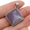 Square Natural Stone Charms Pyramid Pendant Rose Quartz Healing Reiki Crystal DIY Necklace Earrings Women Fashion Jewelry Finding 28x30mm