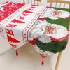 Christmas Table Runner 33*180cm/13*71 inch Polyester Cotton Fabric Dining Tables Wedding Party Snow Man Elk Floral Soft Tablecloth Decoratio