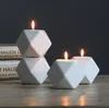 4 Colors Ceramics Candle Holder Molds Multilateral Geometric Ceramic Candlestick Home Crafts Decorations Candles Rack Mold SN2613