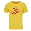 Men's T-Shirts Man Summer Funny Brand Tops Tees OM Symbol Buddha Meditation Buddhism Print T Shirt Men Casual Short Sleeve Tee