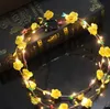 2021 LED lampeggiante Glow Flower Crown Fasce Light Party Rave Floral Hair Garland Wreath Wedding Flower Girl Headpiece decor