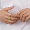 Clusterringen 5 stks regenboog stapelbare ring set voor vrouwen kleurrijke gouden email gevulde sieraden geschenken bohemie vinger eeuwigheid289a