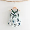 Summer Mother Daughter Dress Solid Ruffles Dresses Clothes Family Matching Outfit Mom Girls and Baby's Costumes Suit 210429