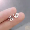 Stud Elegant Heart Love Knot Earrings For Women Girls Simple Exquisite Earring Fashion Jewlery Valentine's Day Birthday Gift