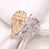 Servet ringen 1 stks gesp bloem ring rose Valentijnsdag ornamenten groen blad vouwkleding