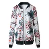 여자 재킷 여성 꽃 프린트 폭격기 재킷 2022 패션 가을 빈티지 캐주얼 탑 레이디 롱 소매 느슨한 아웃복 기본 코트