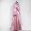 Pembe Kinono Pijama Abiye Gelinlik Modelleri Lüks Tüy Annelik Elbiseler Kadın Photoshoot Bornoz Kabarık Parti Custom Made