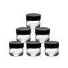 2021 Food Grade 5 ml Clear Glass Jar Fles met Black Cap voor Delta 8 DAB-extracten Shatter Live Resin Rosin Wax Concentrates Containers