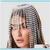 ジュエリーグリッタリング象眼細工フルラインストーン額髪の飾り女性豪華なクリスタルウェディングヘッドドレスジュエリークリップバレットドロップドゥ