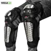 Elbow & Knee Pads Wosawe Cycling Stainless Steel Downhill Protector Motorcycle Lap Brace Double Layer Pad Extrem Sports Rock Climbing