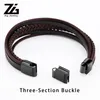 ZG MEN039S PUNK BRAID LEATHER BRACELETブラック調整可能ステンレス鋼磁気バックルリストバンド男性ジュエリーギフト2202229547710