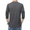 Browon Bryste Höst Mens T Shirts Fashion Streetwear Långärmad V Neck Färg Patchwork Bomull T-shirt Män 210722