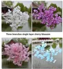 Bir Metre Uzun Bir Buket Üç Dalları Sigle-Katmanlı Yaprakları Düşük Fiyat Yapay Kiraz Çiçeği Düğün Süslemeleri Ipek Sakura