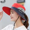 Chapeau de soleil extérieur pour femmes d'été trou de queue de cheval seau Protection solaire casquette alpine respirante Style parent-enfant
