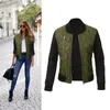 Autumn Winter Leisure Fashion Solid Women Jacket O-neck Zipper Stitching Quilted Bomber jacket Coats 210818