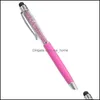 Długopisy Ballpoint Pisanie Materiały Office School Business Industrial 23 Kolor Bling Crystal Pen Creative Pilot Stylus Dotyk do papeterii St