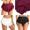 Sexy Short Skirts Culottes Women Micro Mini Dance Clubwear Metallic Pleated Skirt 3 Colors