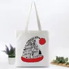 Riutilizzabile Casual Eco Friendly Deer Snowman Christmas Shopping Bags Party Favor Dead Soft Canvas Borse Grocery Spalla Stoccaggio Tote Bag Business Holiday Gift TH0083