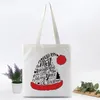 Återanvändbar Casual Eco Friendly Deer Snowman Jul Shopping Väskor Party Favorit Soft Canvas Handväskor Livsmedelsbutik Skulderlagring Tote Bag Business Holiday Gift Th0083