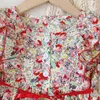 Robe de fille d'été style pastoral manches bouffantes imprimé floral doux princesse enfant vêtements pour enfants 210528