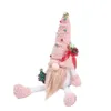 Pink Christmas Gnomes Decorations Handmade Swedish Tomte Scandinavian Figurine Plush Elf Xmas Decor Long Leg XBJK2109