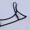 White Women Sexy Summer Vest Adjustable Spaghetti Shoulder Straps Cropped Top Female Sport Gym Yoga Bra Workout Tops Outfit