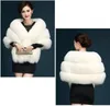 Wraps Jacken Luxus Weiß Dunkelgrau Braut Kunstpelz Schals Hochzeit Oberbekleidung Jacken Bräute Winter Cape Abend Wrap Warm